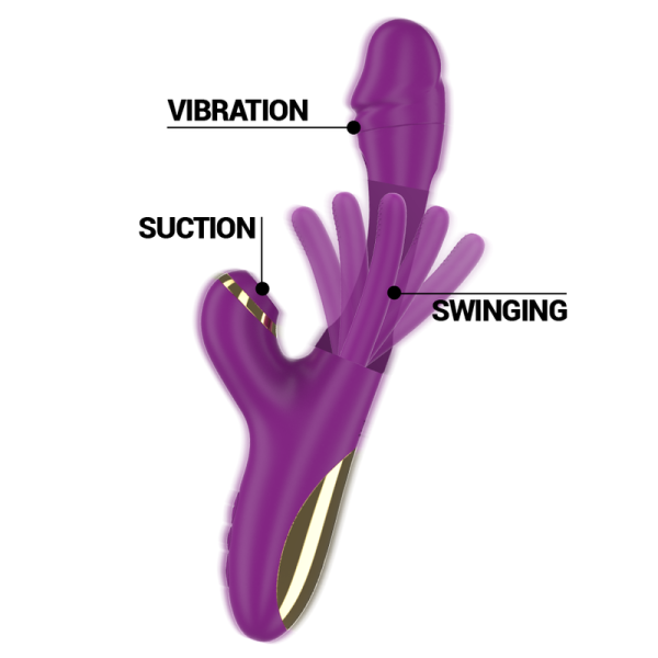 INTENSE - ATENEO VIBRADOR MULTIFUNÇÃO RECARREGÁVEL 7 VIBRAÇÕES COM LÍNGUA OSCILANTE E SUCÇÃO ROXA - Imagen 3