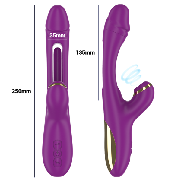 INTENSE - ATENEO VIBRADOR MULTIFUNÇÃO RECARREGÁVEL 7 VIBRAÇÕES COM LÍNGUA OSCILANTE E SUCÇÃO ROXA - Imagen 4