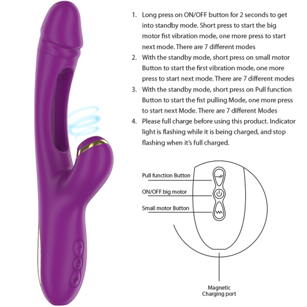 INTENSE - ATENEO VIBRADOR MULTIFUNÇÃO RECARREGÁVEL 7 VIBRAÇÕES COM LÍNGUA OSCILANTE E SUCÇÃO ROXA - Imagen 5
