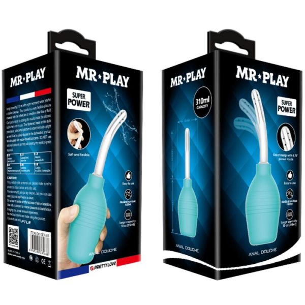 MR PLAY - CHUVEIRO DE BORRACHA ANAL PEAR AZUL - Imagen 8