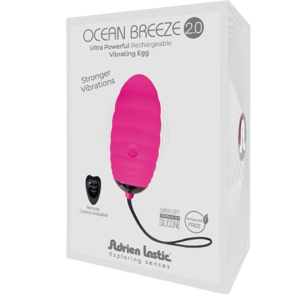 ADRIEN LASTIC - OCEAN BREEZE 2.0 OVO VIBRATÓRIO RECARREGÁVEL CONTROLE REMOTO ROSA - Imagen 4