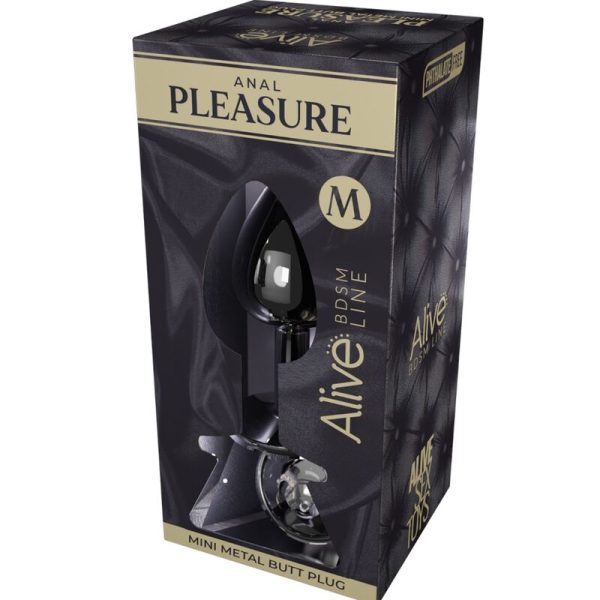 ALIVE - MINI PLUG PRAZER ANAL METAL PRETO TAMANHO M - Imagen 2