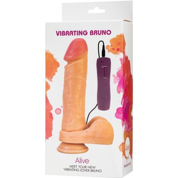 ALIVE - VIBRADOR DE PÉNIS BRUNO REALÍSTICO 22 CM - Imagen 2