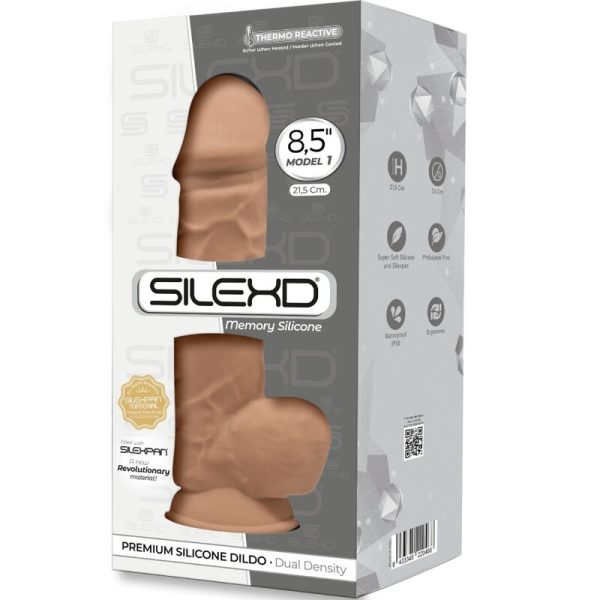 SILEXD - MODELO 1 PÊNIS REALÍSTICO PREMIUM SILEXPAN SILICONE CARAMELO 21,5 CM - Imagen 3
