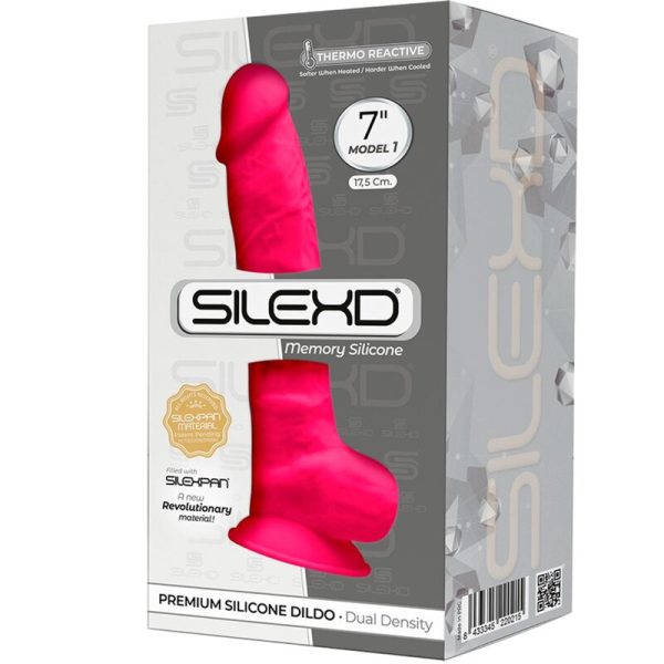 SILEXD - MODELO 1 PÊNIS REALÍSTICO PREMIUM SILEXPAN SILICONE FÚCSIA 17,5 CM - Imagen 3