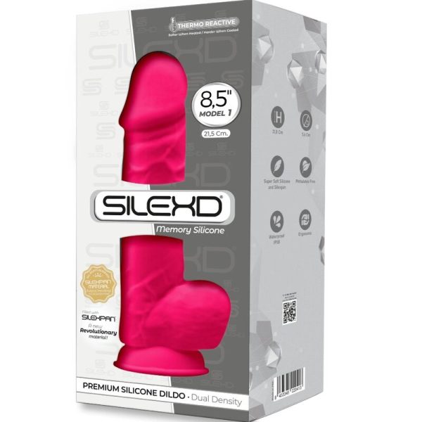 SILEXD - MODELO 1 PÊNIS REALÍSTICO PREMIUM SILEXPAN SILICONE FÚCSIA 21,5 CM - Imagen 3