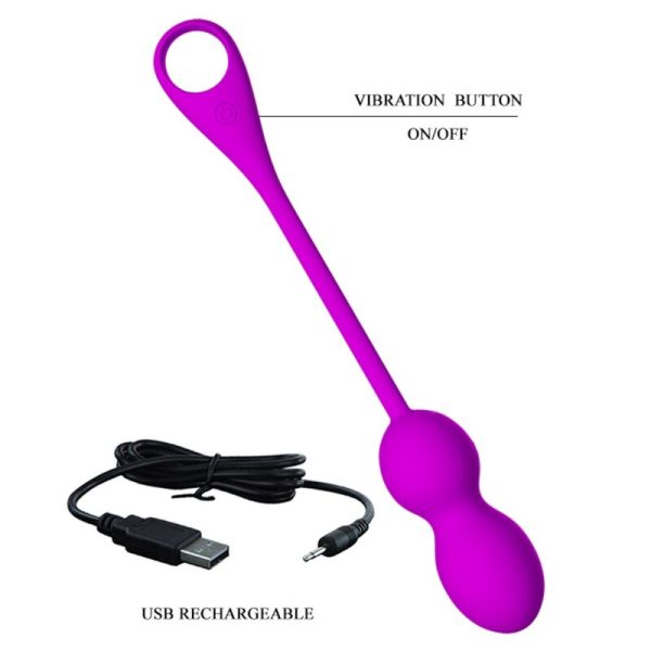 PRETTY LOVE - BOLAS VIBRADORAS RECARREGVEIS ELVIRA ROXO - Imagen 5