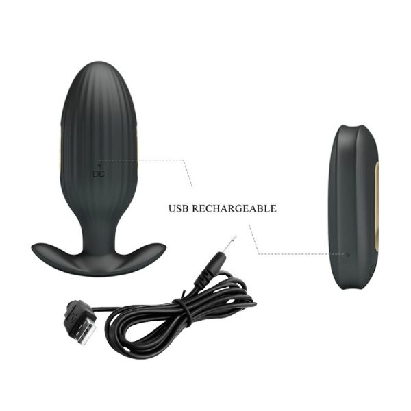 PRETTY LOVE - VIBRADOR RECARREGVEL ANAL KELLY PLUG PRETO - Imagen 10