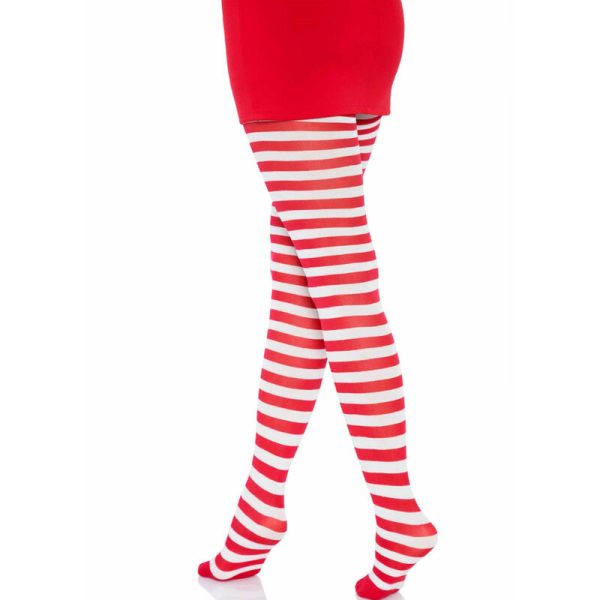 LEG AVENUE - CALÇAS LISTRADAS BRANCO/VERMELHO - Imagen 3