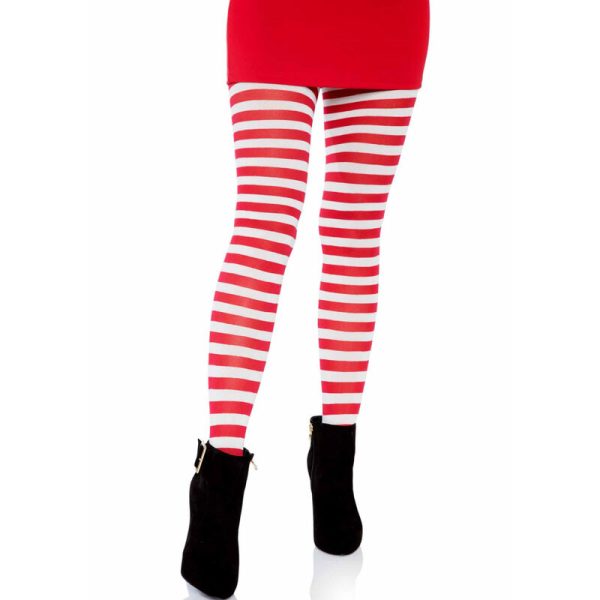 LEG AVENUE - CALÇAS LISTRADAS BRANCO/VERMELHO - Imagen 4