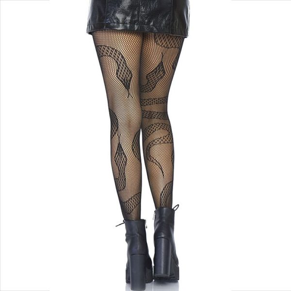 LEG AVENUE - MEIAS NET SNAKES PRETAS - Imagen 2
