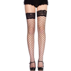 LEG AVENUE - MEIAS DE REDE E RENDA PRETAS