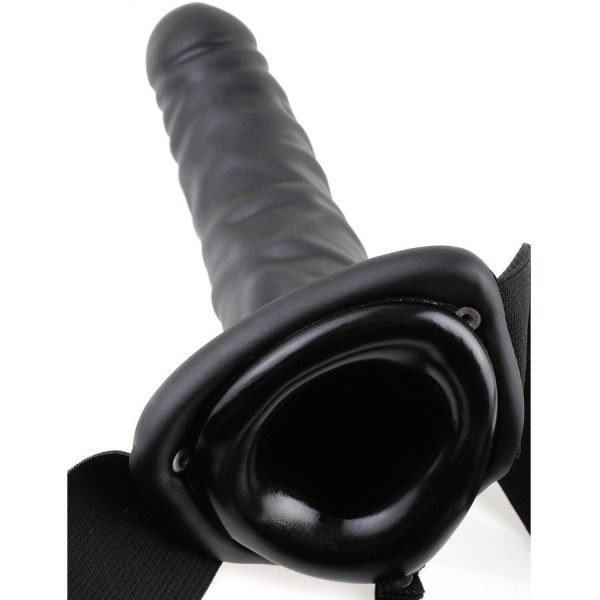 FETISH FANTASY 19 CM VIBRATÓRIO HOLLOW STRAP-ON PRETO - Imagen 4