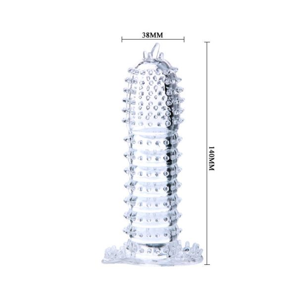 PENIS SLEEVE WITH STIMULATING POINTS CLEAR 14 CM - Imagen 4
