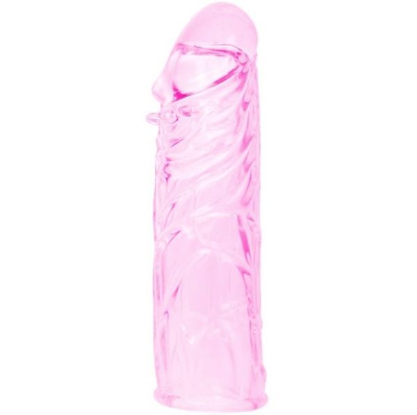 FUNDA ROSA  PENE SILICONA ESTIMULANTE 13CM - Imagen 7