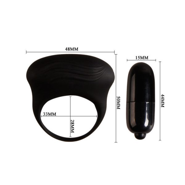 PRETTY LOVE BERTRAM ANILLO VIBRADOR NEGRO - Imagen 5