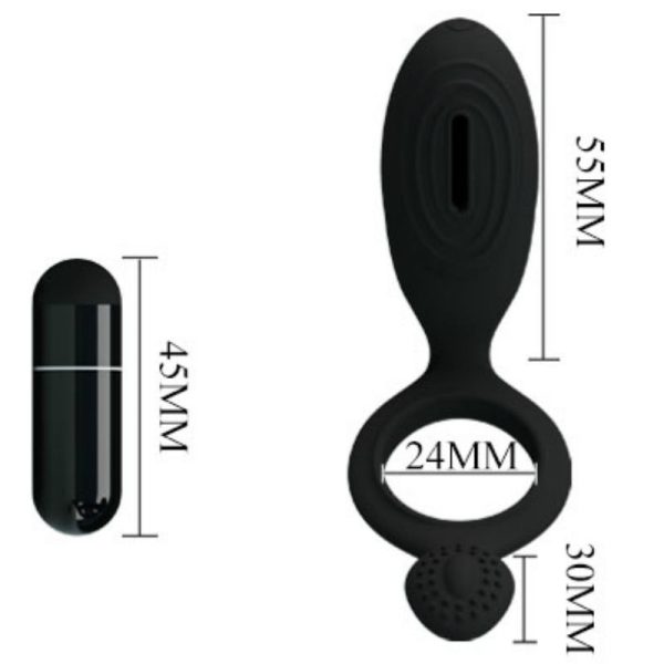 PRETTY LOVE ANILLO VIBRADOR CON ESTIMULADOR ETHEL - Imagen 5