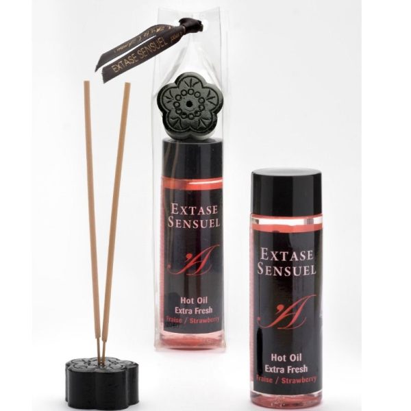EXTASE SENSUEL HOT OIL EXTRA FRESH STRAWBERRY 100ML - Imagen 2