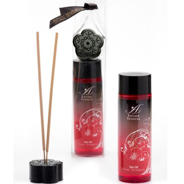 EXTASE SENSUEL HOT OIL STRAWBERRY 100ML - Imagen 2