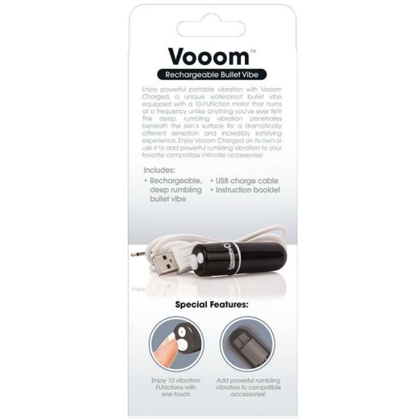 GRITANDO O BALA VIBRANTE RECARREGÁVEL VOOOM PRETO - Imagen 4