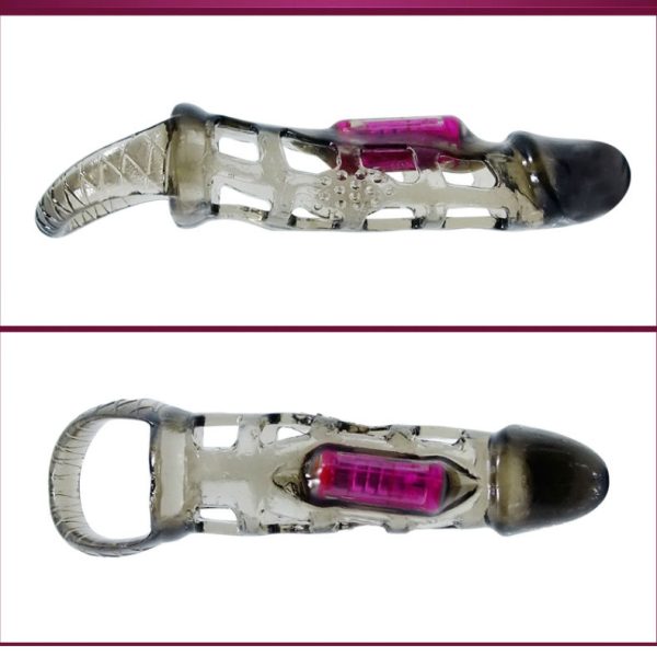 BAILE FUNDA EXTENSORA PENE CON VIBRACION Y STRAP 13.5 CM - Imagen 3