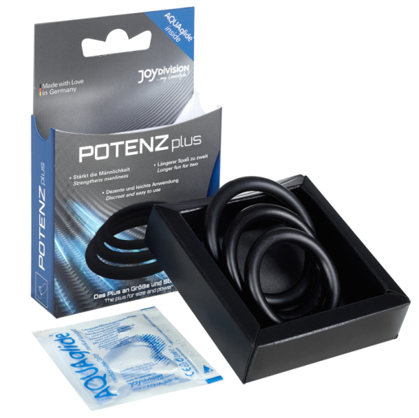 POTENZ PLUS CONJUNTO DE 3 ANÉIS PRETOS - S, M, L - Imagen 2