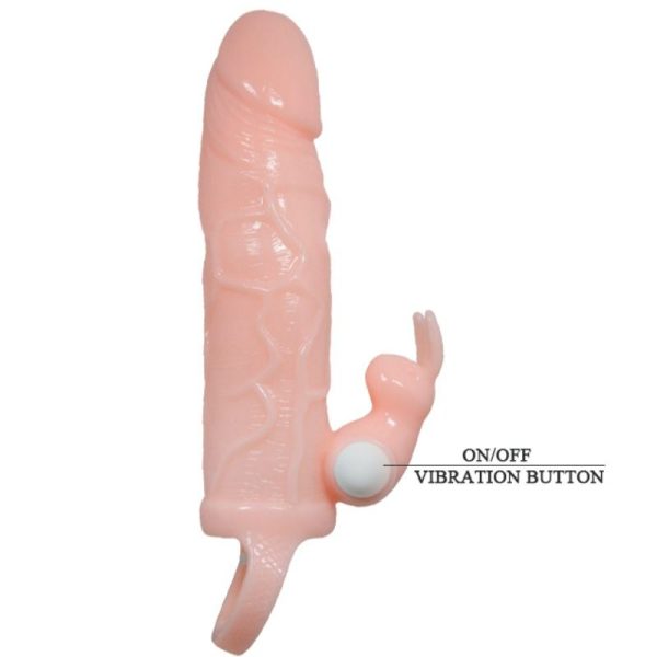 BRAVE MAN FUNDA PENE CON RABBIT VIBRADOR 16.5 CM NATURAL - Imagen 5