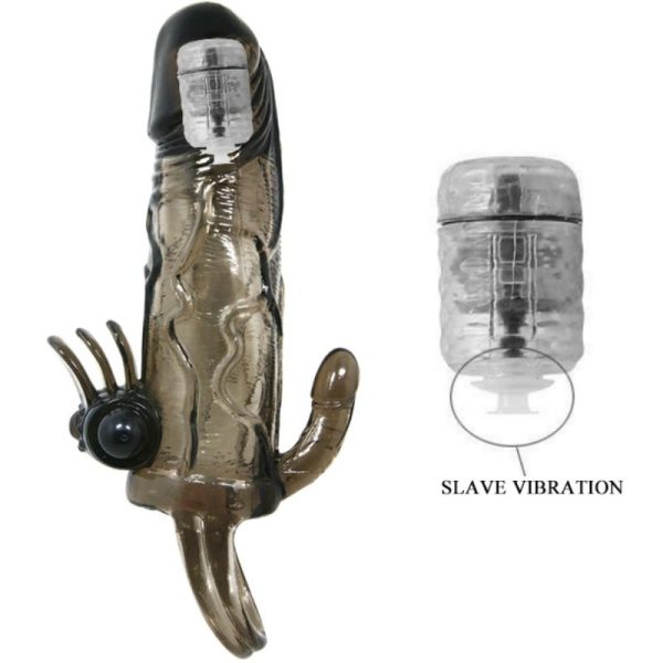 BRAVE MAN FUNDA PENE ANAL Y CLITORIS VIBRADOR 16.5 CM NEGRO - Imagen 7