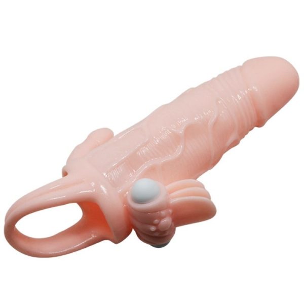 BRAVE MAN FUNDA PENE ANAL Y CLITORIS VIBRADOR 16.5 CM NATURAL - Imagen 5