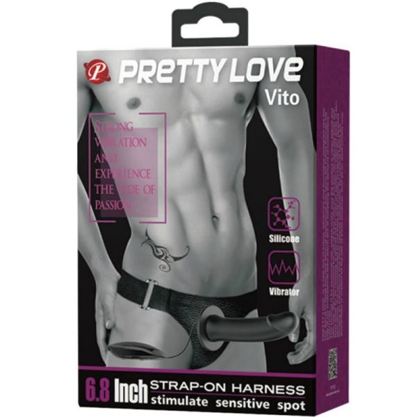 PRETTY LOVE MALE - VITO STRAP ON CON DILDO HUECO Y VIBRACION 17.3 CM - Imagen 7