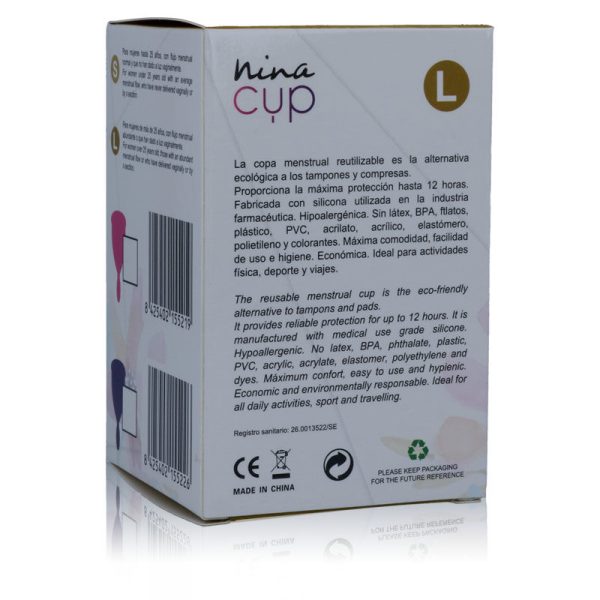 NINA CUP MENSTRUAL CUP TAMANHO L ROSA - Imagen 5
