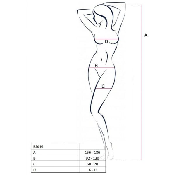 PASSION WOMAN BS019 BODYSTOCKING BLACK ONE SIZE - Imagen 2