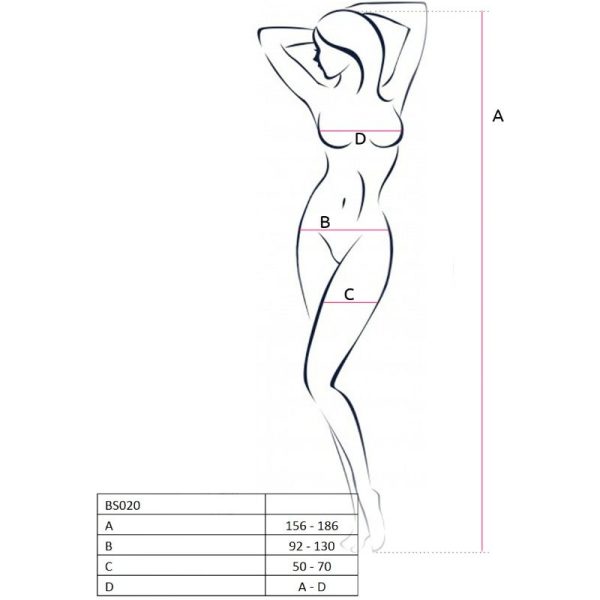 PASSION WOMAN BS020 BODYSTOCKING WHITE ONE SIZE - Imagen 2