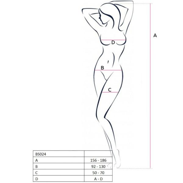 PASSION WOMAN BS024 BODYSTOCKING BLACK ONE SIZE - Imagen 3