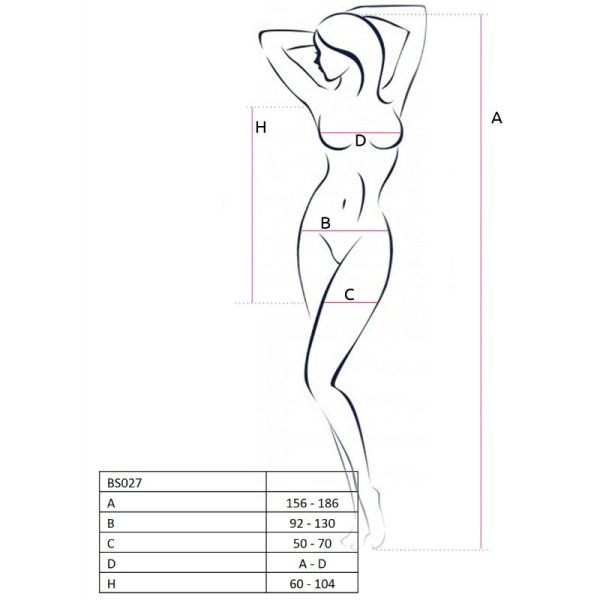 PASSION WOMAN BS027 VESTIDO DE BODYSTOCKING ESTILO RED ONE SIZE - Imagen 2