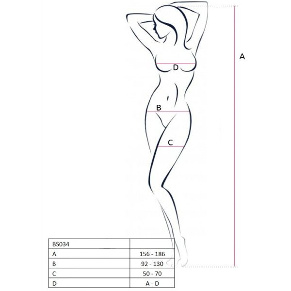 PASSION WOMAN BS034 BODYSTOCKING RED ONE SIZE - Imagen 2