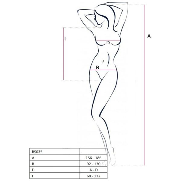 PASSION WOMAN BS035 BODYSTOCKING BLACK ONE SIZE - Imagen 3