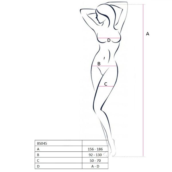 PASSION WOMAN BS045 BODYSTOCKING WHITE ONE SIZE - Imagen 2