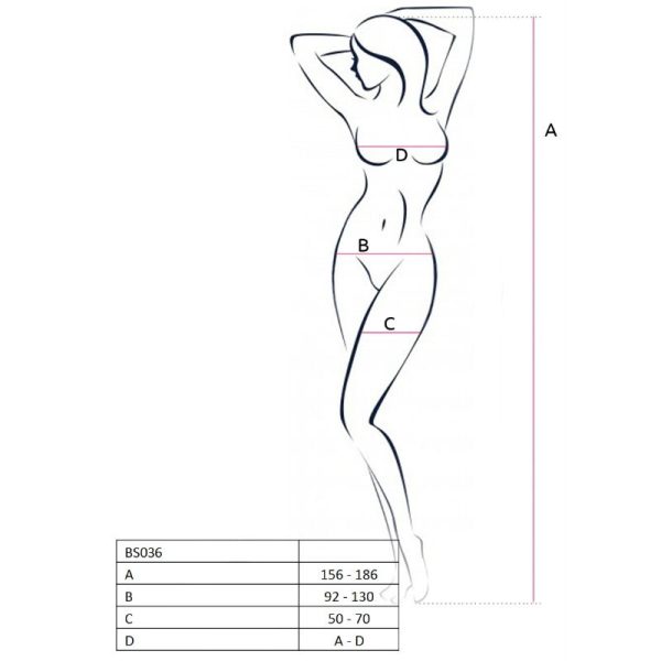 PASSION WOMAN BS036 BODYSTOCKING WHITE ONE SIZE - Imagen 2