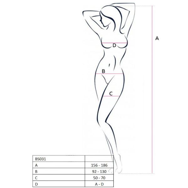 PASSION WOMAN BS031 BODYSTOCKING BLACK ONE SIZE - Imagen 3