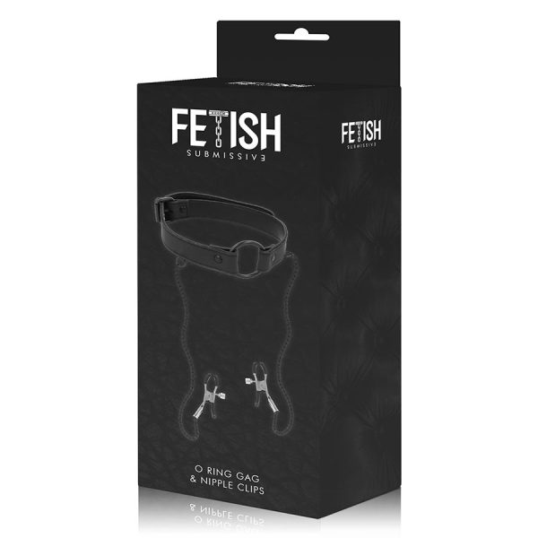 FETISH SUBMISSIVE - ANEL DE GAG COM Grampos DE BICO - Imagen 8