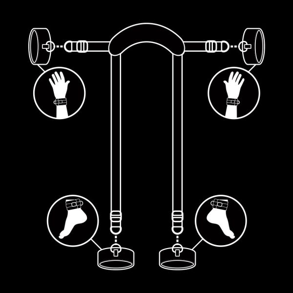 FETISH SUBMISSIVE - POSIÇÃO MESTRE COM 4 ALGEMAS REVESTIDAS COM NOPRENE - Imagen 4