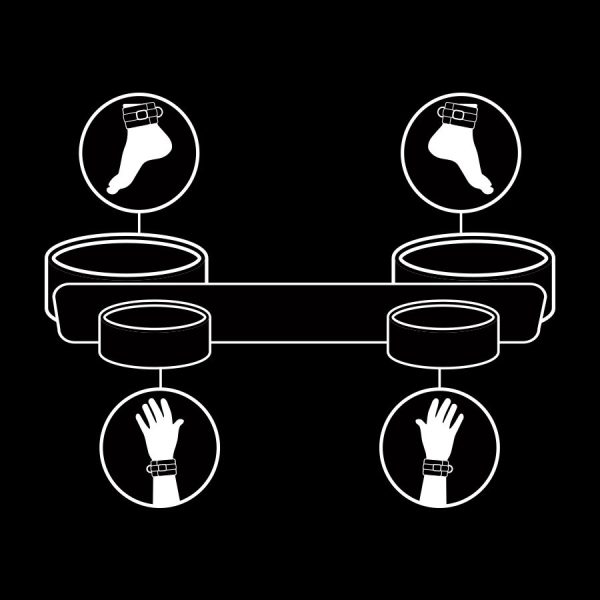 FETISH SUBMISSIVE - BARRA DE ESPALHAMENTO DE BONDAGE COM FORRO DE NOPRENE - Imagen 3