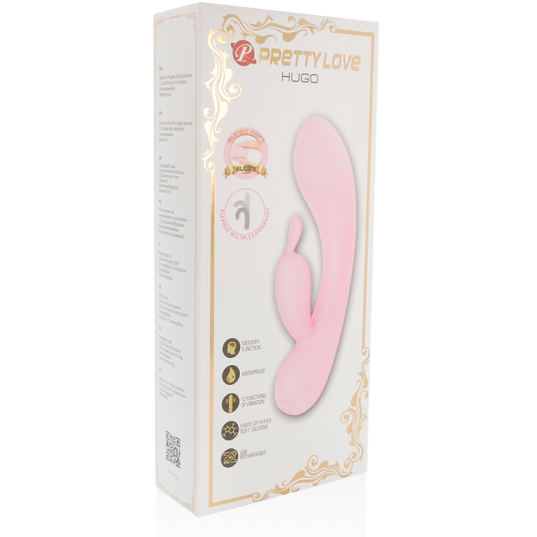 PRETTY LOVE SMART HUGO VIBRADOR RABBIT CON OREJITAS - Imagen 2