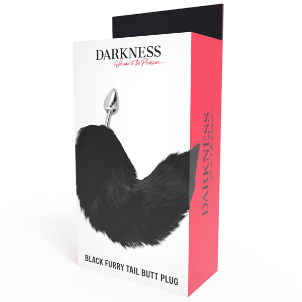 DARKNESS - PLUG ANAL PRATA 8 CM COM CAUDA PRETA - Imagen 4