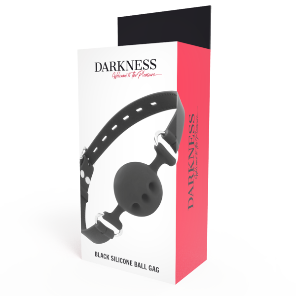 DARKNESS - MORDAÇA DE SILICONE RESPIRÁVEL PRETA - Imagen 4