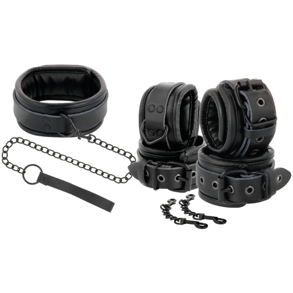 DARKNESS - ALGEMAS E COLAR DE COURO PRETO - Imagen 2