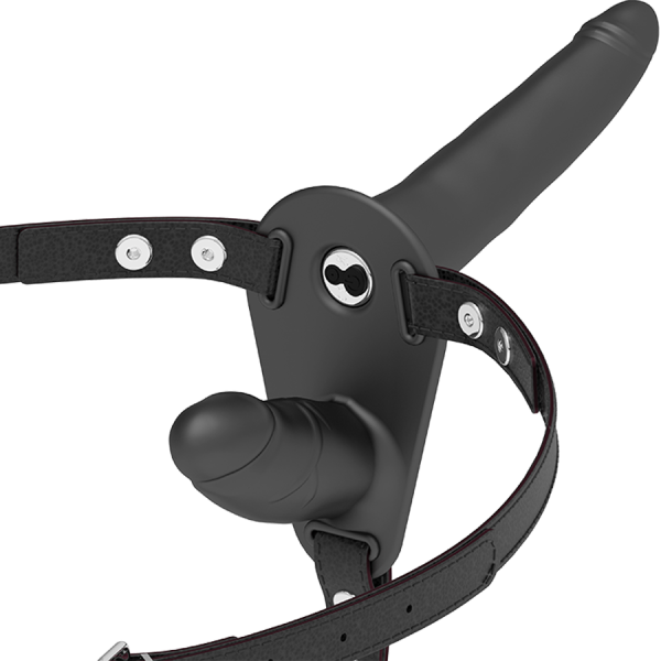 FETISH SUBMISSIVE HARNESS - VIBRADOR PRETO DE DUPLA PENETRAÇÃO - Imagen 2