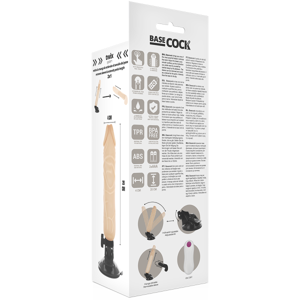 BASECOCK - VIBRADOR DE CONTROLE REMOTO  REALISTA 20 CM - Imagen 4