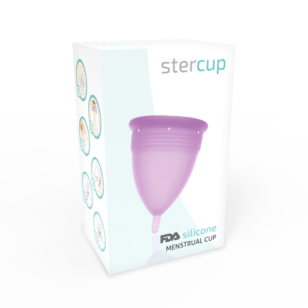 COPA MENSTRUAL STERCUP TAMANHO L COR ROXO SILICONE FDA - Imagen 5